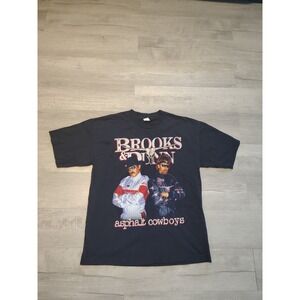 VTG Brooks & Dunn Tour Shirt Men's XL Black Asphalt Cowboys Metal Rodeo 90s‎
